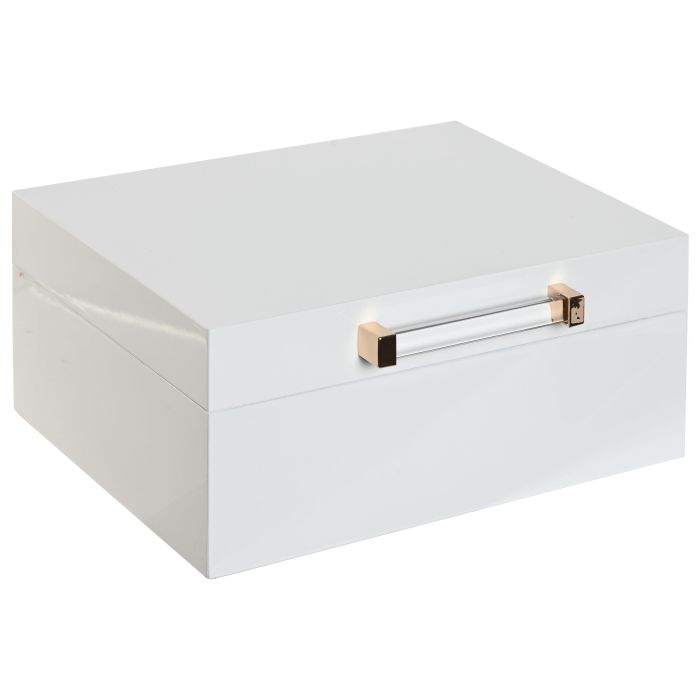 Joyero Moderno DKD Home Decor Blanco Crema 15.5 x 9.5 x 20 cm 2