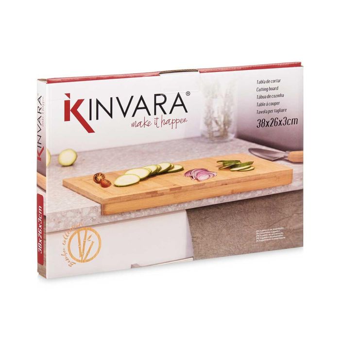 Tabla de Bambú para Encimera Kinvara 38x26,5 cm - Marrón (6 Unidades) 2 Tabla de Bambú para Encimera Kinvara 38x26,5 cm - Marrón (6 Unidades) 2
