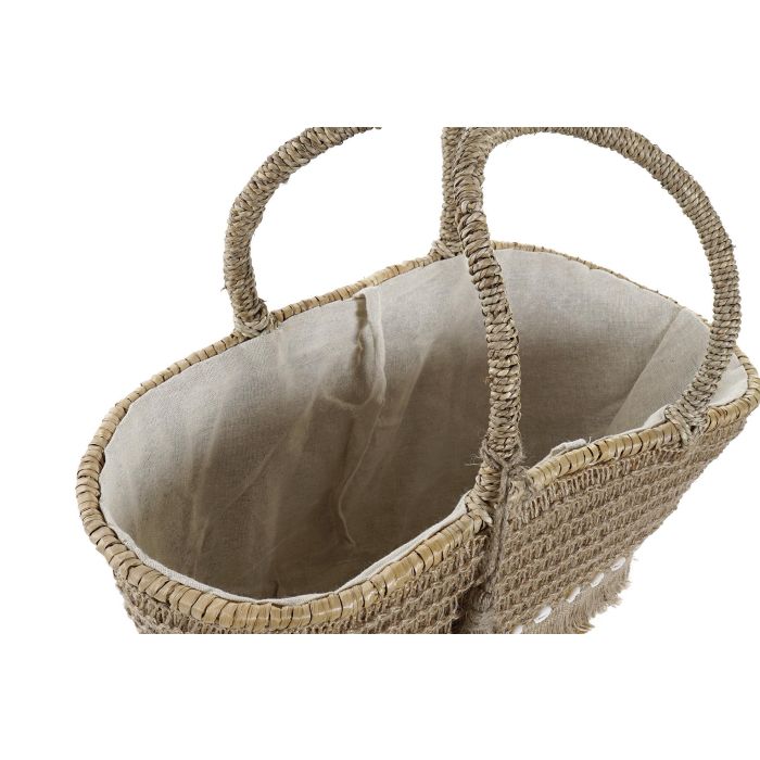 DKD Home Decor Bolso Mediterraneo Natural 15 x 51.5 x 53 cm Seagrass Yute Conchas Hecho a Mano 2