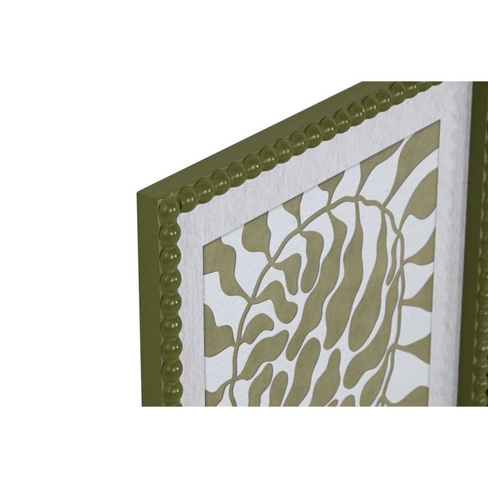 Cuadro Tropical DKD Home Decor Verde Blanco 2.5 x 50 x 40 cm (4 Unidades) 3