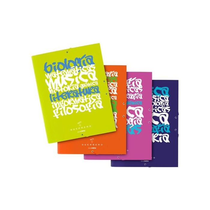 Carpeta De Gomas Y Solapas Grafoplas Carton Forrado Uniclase Fº Surtido (Set de 8)
