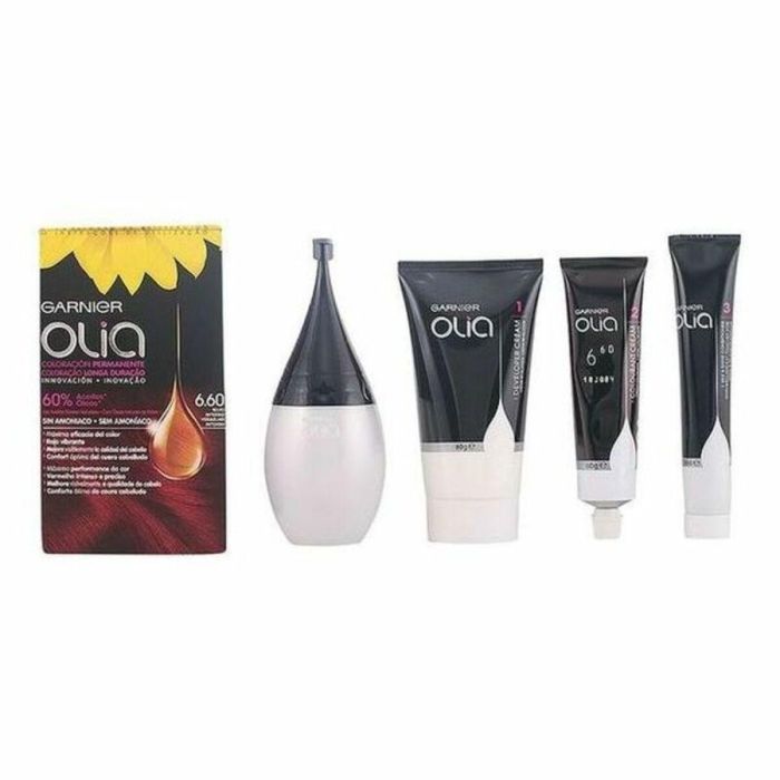 Garnier OLIA Coloración Permanente #6,60 Rojo Intenso - Tinte sin Amoniaco con Aceites Florales Garnier OLIA Coloración Permanente #6,60 Rojo Intenso - Tinte sin Amoniaco con Aceites Florales