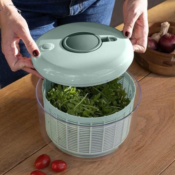 Livoo MEN434 Centrifugadora de ensaladas con empujador 4,2 L - Cesta escurridora, apta lavavajillas 5