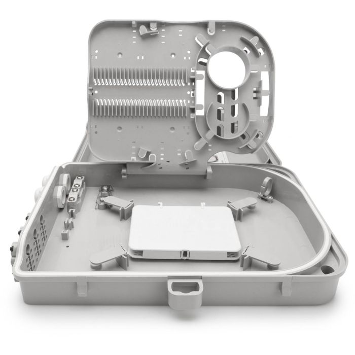 Digitus FTTH Box Außen -24 LC/Duplex oder 24 SC/Simplex, Caja de distribución para 16 cables, Gris