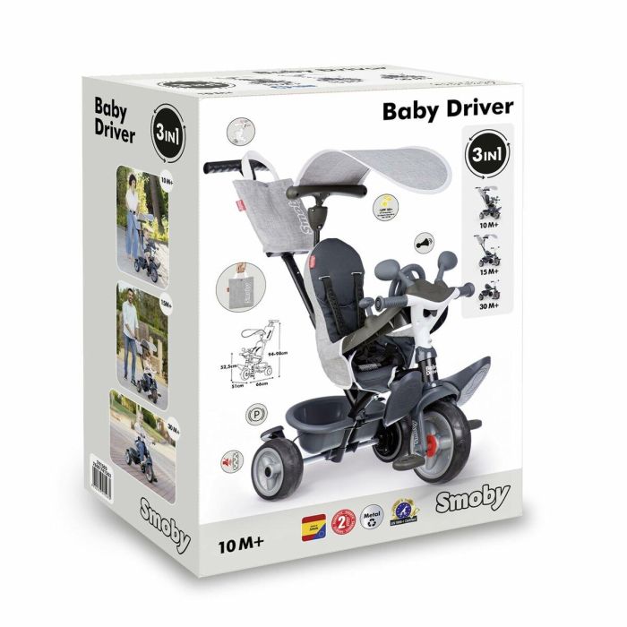 Smoby SMO741503 Triciclo Baby Driver Gris 1 Smoby SMO741503 Triciclo Baby Driver Gris 1