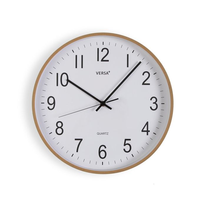 Reloj Pared Madera Clara 35Cm Versa (2 Unidades) 0 Reloj Pared Madera Clara 35Cm Versa (2 Unidades) 0