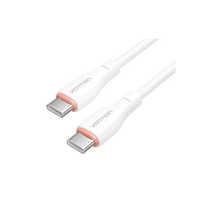 Cable USB Tipo-C Vention H27WF/ USB Tipo-C Macho - USB Tipo-C Macho/ 60W/ 480Mbps/ 1m/ Blanco