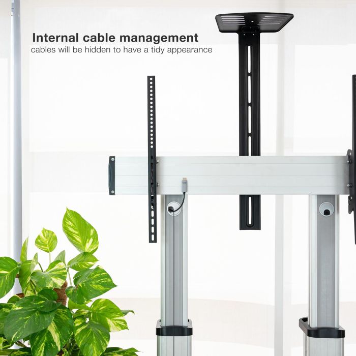 TooQ FS20300M-B Soporte de Suelo con Ruedas para TV 60-100" Inclinable Ajustable 1200-1650mm hasta 100kg VESA 1000x600 Plata 8 TooQ FS20300M-B Soporte de Suelo con Ruedas para TV 60-100" Inclinable Ajustable 1200-1650mm hasta 100kg VESA 1000x600 Plata 8