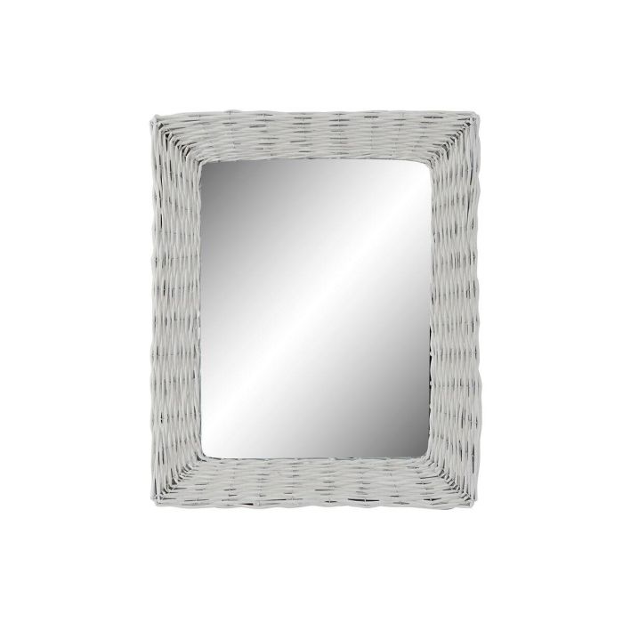 Espejo de pared DKD Home Decor Blanco Cottage Trenzado 53,5 x 4 x 62,5 cm Espejo de pared DKD Home Decor Blanco Cottage Trenzado 53,5 x 4 x 62,5 cm