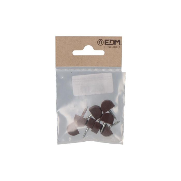 Edm Pack 8 unidades Porta-estante semi redondo pequeño marrón 1 Edm Pack 8 unidades Porta-estante semi redondo pequeño marrón 1