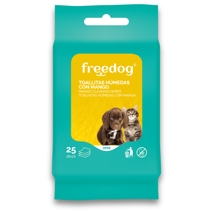 Freedog Toallitas Húmedas Mango Pocket 25 Unidades 18x20 cm