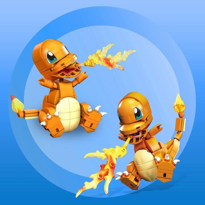 Mega Construx Pokémon Salameche: Figura de Construcción Articulada para Recrear Batallas, Tipo Fuego, 180 Piezas 4