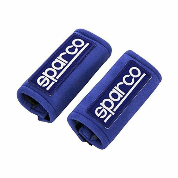 Sparco SP01099AZ Mini Almohadillas de Neopreno con Máxima Adherencia para Volante y Freno de Mano, Ajuste Universal Azul