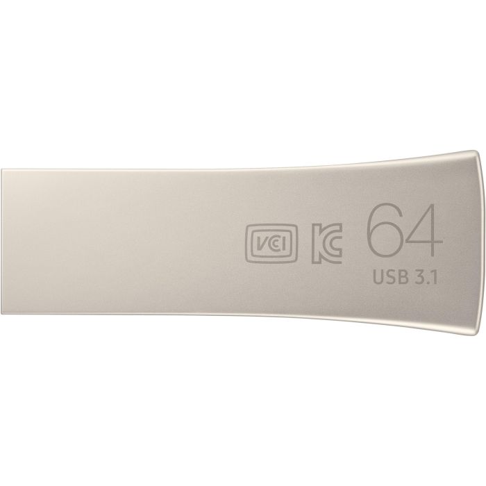Samsung MUF-64BE3/APC Pendrive Bar Plus 64GB USB 3.1 Lectura 200 MB/s Champagne Silver Resistente al Agua y Golpes 1