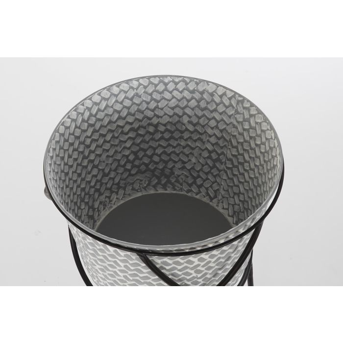 DKD Home Decor Macetero Urban Gris Negro Metal Hierro Set de 2 Piezas 37 x 37 x 82 cm 2