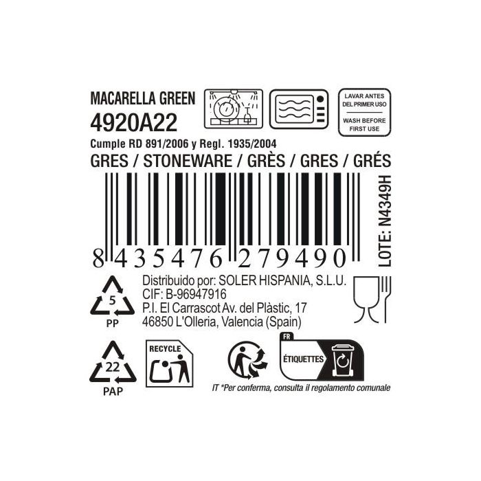 Fuente Oval Macarella Green 33x14.8x2.7 cm - Inde (12 Unidades) 3 Fuente Oval Macarella Green 33x14.8x2.7 cm - Inde (12 Unidades) 3