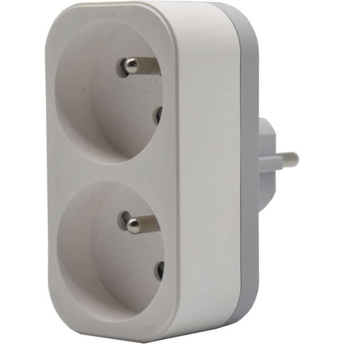 Biplite - QUARX - 2P 16A - Blanco y gris claro, conforme a NF 1 Biplite - QUARX - 2P 16A - Blanco y gris claro, conforme a NF 1