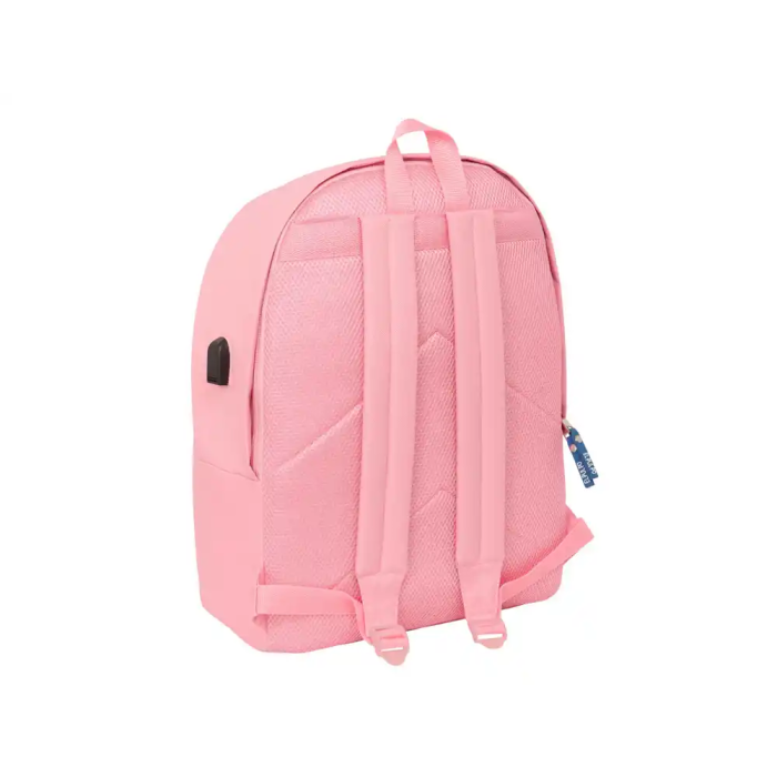 Safta Mochila Doble para Portátil 15,6" + USB El Pulpo Rosa 31x44x18 cm 1