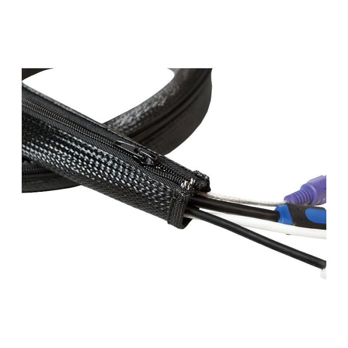 Logilink Kabelschlauch mit Reißverschluss AD: 50 mm, schw 1m 5