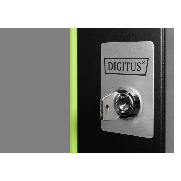 Digitus DN-19 07-U Puerta frontal de cristal para armario mural 7U de 19", Vidrio/Metal, Negro con cierre 2