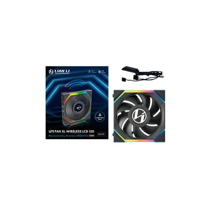 Lian Li Ventilador 120x120 Unifan SL Wireless LCD Black 1 Pack Receiver Lian Li Ventilador 120x120 Unifan SL Wireless LCD Black 1 Pack Receiver