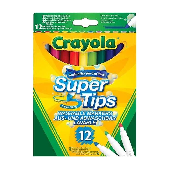 Crayola 7509 12 Rotuladores Super Punta Lavables para Niños 2