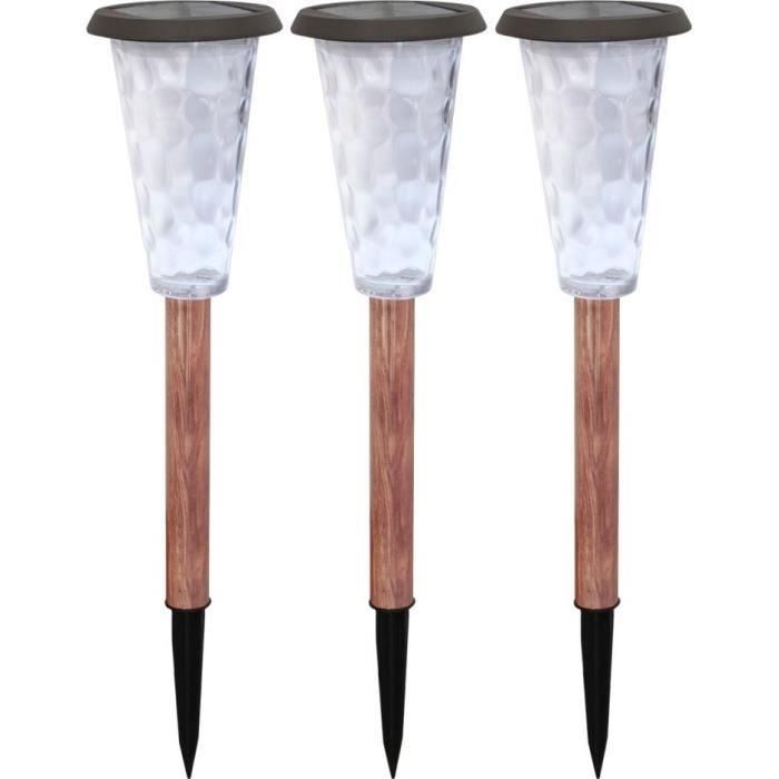 Canopo AUC3760194393858 Set de 3 Balizas solares, 20 Lúmenes, Beige