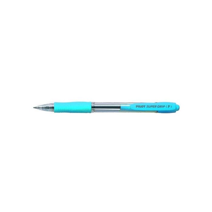 Pilot Bolígrafo Supergrip M Azul, Tinta Base de Aceite, Punta de Bola 1.0 mm, Cuerpo Azul Claro