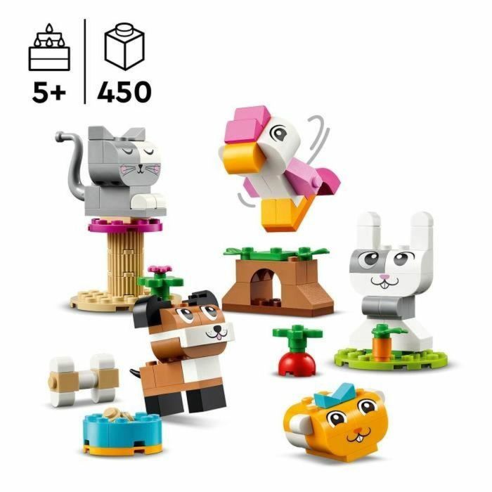 LEGO 11034 Classic Creative Pets, Juguete de Animales, Modelo de Perro, Gato, Conejo, Hámster y Pájaro 5