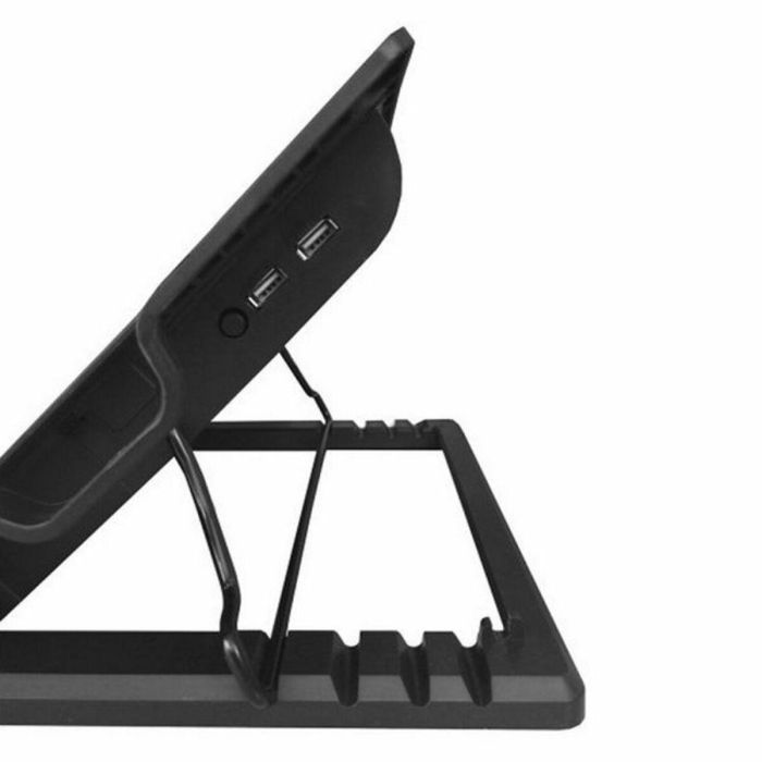 Ewent Soporte Base Refrigeración para Ordenador Portátil hasta 17", Ventilador Silencioso 125mm, 5 Ángulos Ajustables, 2 Puertos USB 5