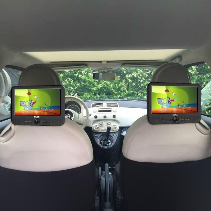 Djix PVS906-50SM Reproductor de DVD Portátil 9 Pulgadas Doble Pantalla Master/Slave, Batería 2h, Negro 2