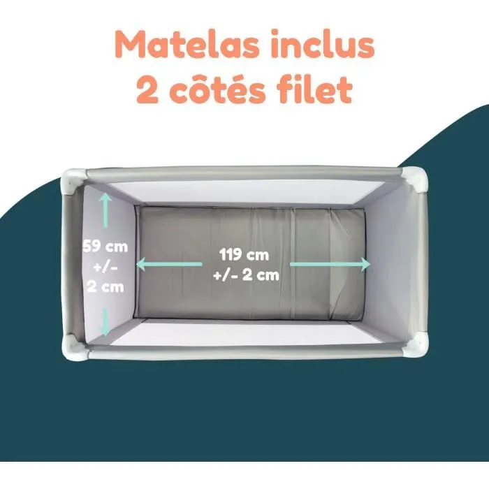 Bambisol Cuna de viaje BAM3159059051864 120x60 cm para recién nacidos, con colchón y bolsa de transporte incluidos