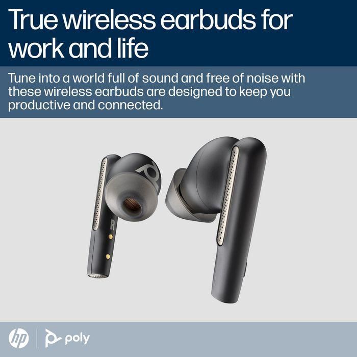 Poly BT700 Voyager Free 60 UC Auriculares In-ear Inalámbricos ANC Carbon Black con Adaptador USB-A y Estuche de Carga Básico 2 Poly BT700 Voyager Free 60 UC Auriculares In-ear Inalámbricos ANC Carbon Black con Adaptador USB-A y Estuche de Carga Básico 2
