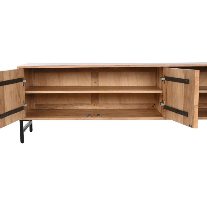 Mueble de TV Home ESPRIT Marrón Negro Metal Acacia 145 x 40 x 52 cm 8