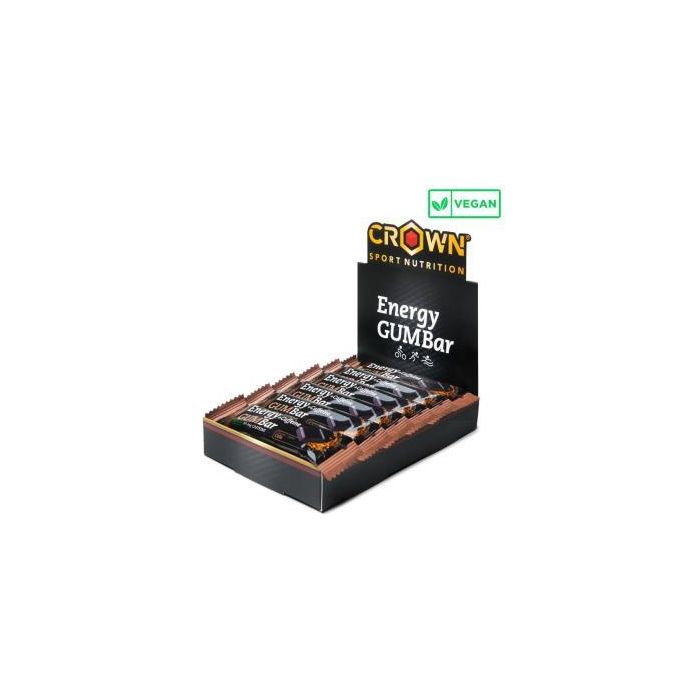 CROWN SPORT NUTRITION Barrita Gominola Energy Gum Cola + Cafeína para Deporte, Vegan, 12 x 30g