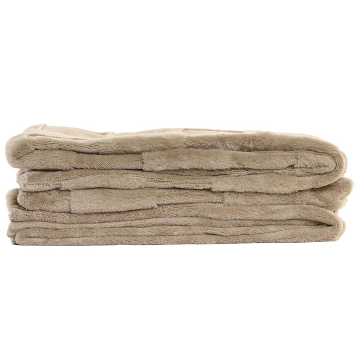 Manta Urban DKD Home Decor Beige 170 x 130 cm (2 Unidades) 2