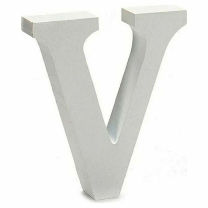 Letra V 2 x 11 cm Madera Blanco (24 Unidades) 1