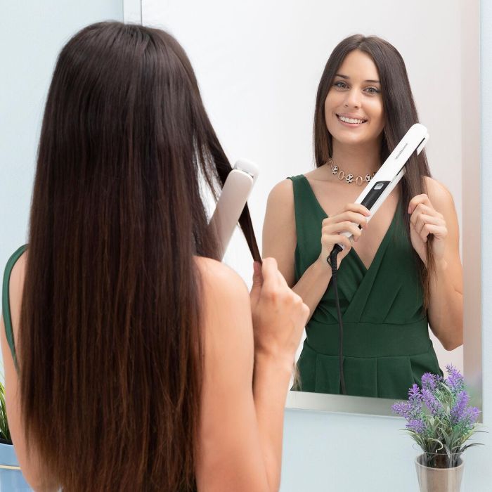 Plancha de Pelo Cerámica con Vapor Stemio InnovaGoods 36 W 9 Plancha de Pelo Cerámica con Vapor Stemio InnovaGoods 36 W 9