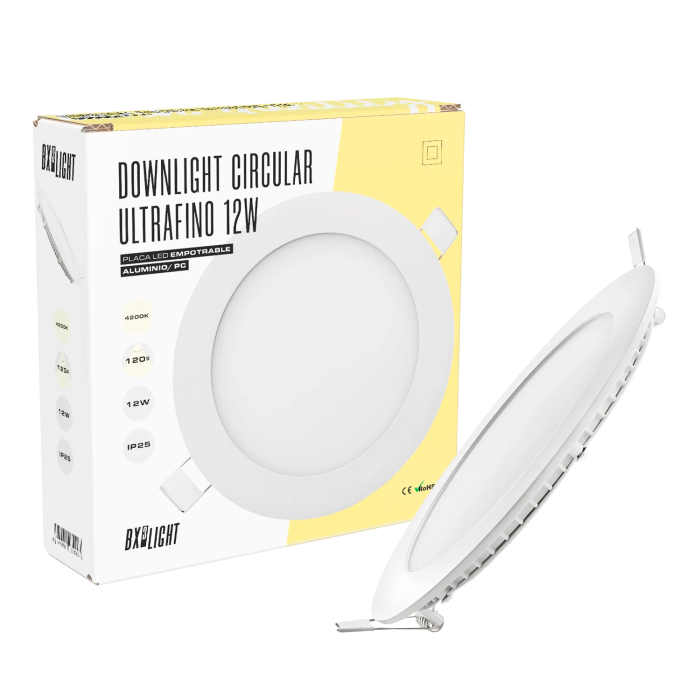 BX3 LIGHT Placa LED Circular 12W 860Lm 6000K Blanco Frio Empotrable o Superficie 40000H BX3-GP-LZ-2 BX3 LIGHT Placa LED Circular 12W 860Lm 6000K Blanco Frio Empotrable o Superficie 40000H BX3-GP-LZ-2