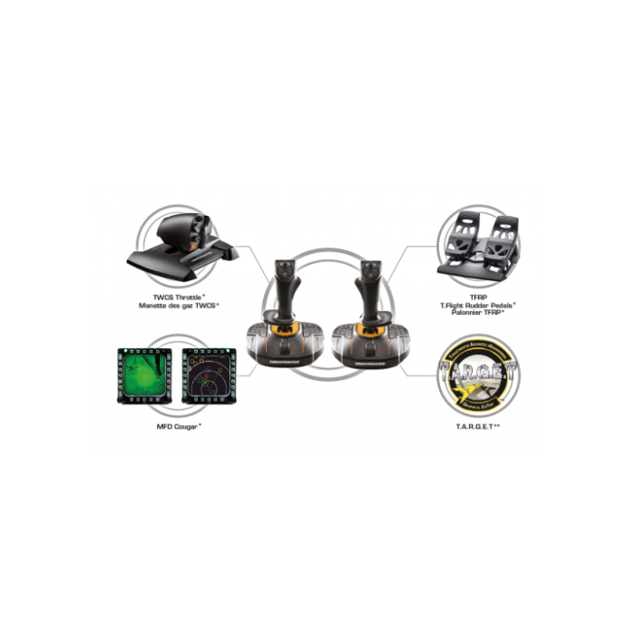Thrustmaster T.16000M FCS SPACE SIM DUO Palanca de mando Analógico/Digital USB para PC Negro/Naranja (2 piezas) 3