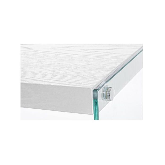 Mesa de Comedor DKD Home Decor Blanco Transparente Cristal Madera MDF 160 x 90 x 75 cm 1