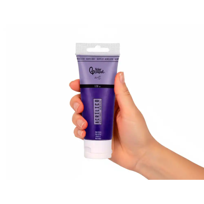 Liderpapel Pintura Acrílica Tubo Plástico 120 ml Color Púrpura 4