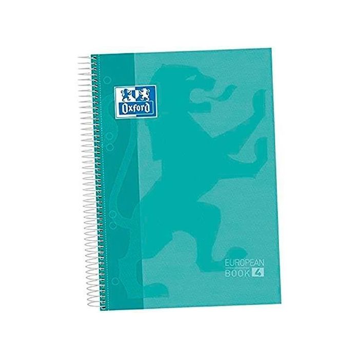 Oxford Cuaderno Classic Europeanbook 5 Microperforado 120H 50% Gratis A4+ 5x5 Tapa Extradura Ice Mint