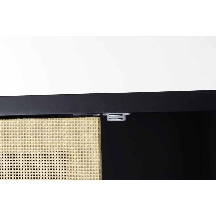 DKD Home Decor Armario de Ratan y Madera de Abeto Balines Negro Natural, con 2 Puertas, 1 Cajón y 1 Estante, 80x38x160 cm 4 DKD Home Decor Armario de Ratan y Madera de Abeto Balines Negro Natural, con 2 Puertas, 1 Cajón y 1 Estante, 80x38x160 cm 4
