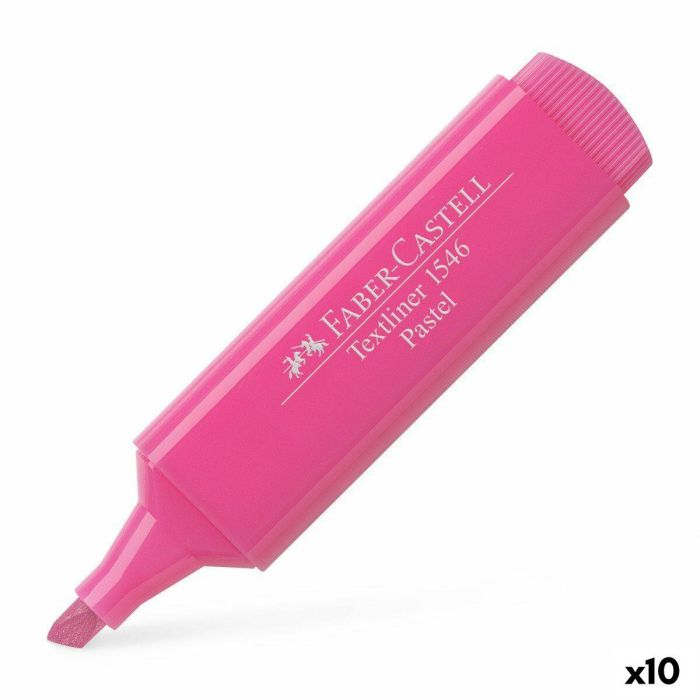 Marcador Fluorescente Faber-Castell Textliner 1546 Pastel Rosa (10 Unidades)