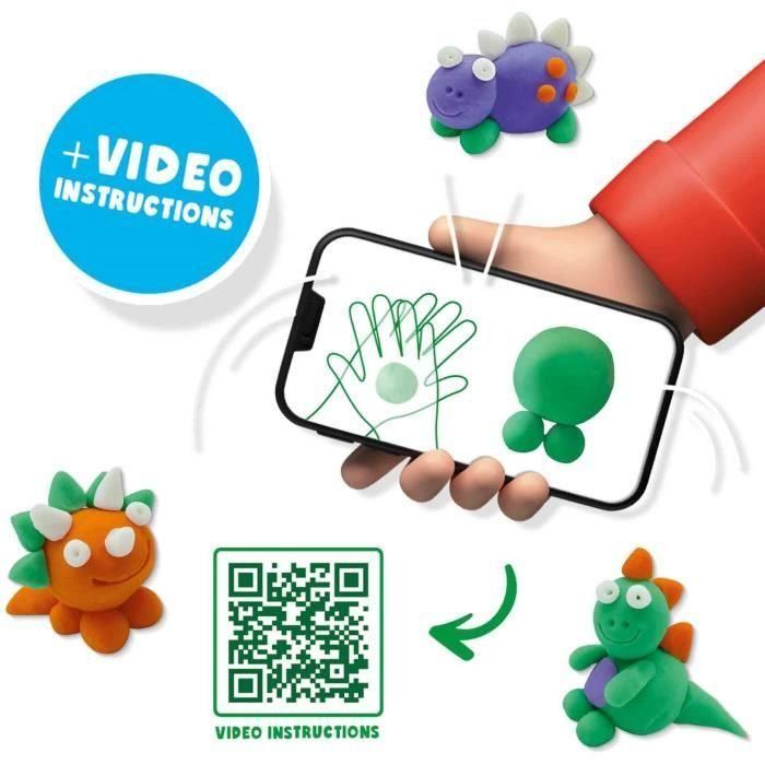 Plastilina FunDo - Dinosaurios (3x90gr-1x40gr) - SES CREATIVE - Interactivo para niños pequeños. 2 Plastilina FunDo - Dinosaurios (3x90gr-1x40gr) - SES CREATIVE - Interactivo para niños pequeños. 2