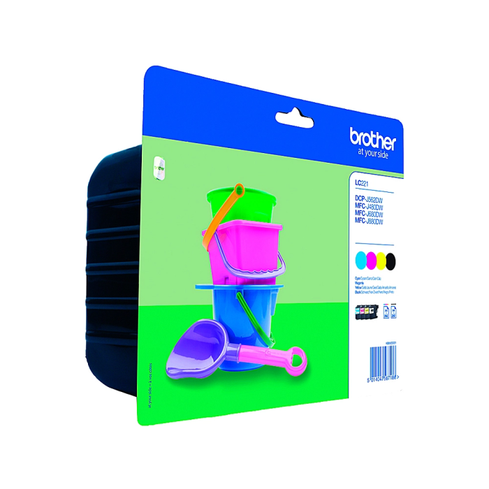 Brother LC221VAL Multipack Tinta Original 4 Colores Negro Amarillo Para DCP-J562DW MFC-J480DW MFC-J680DW MFC-J880DW 1