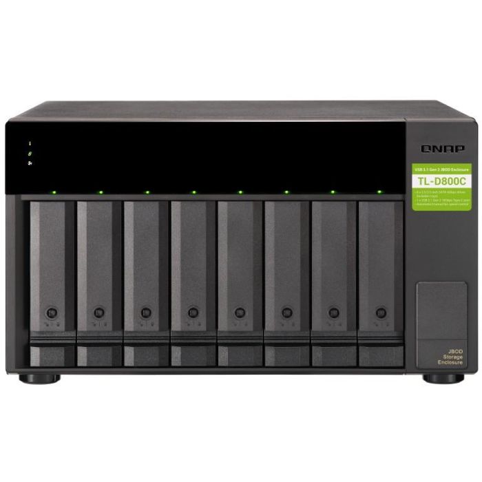 Qnap Servidor NAS TL-D800C 8 Bahías, Unidad de Disco Duro, SATA 6 Gb/s, USB 3.2 Gen 2 1