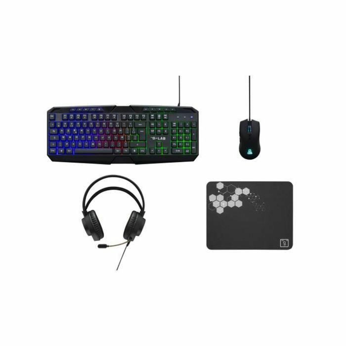 The G-Lab COMBO NATRIUM Pack Gaming 4 en 1: Teclado Retroiluminado Silencioso, Ratón 6400 DPI, Auriculares 50mm, Alfombrilla - Con Cable para PC 5