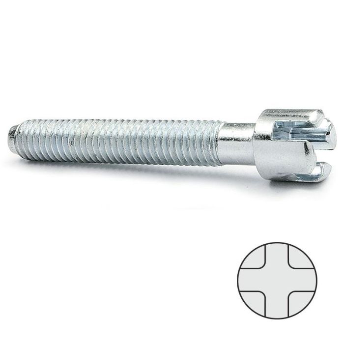 UCAFIX M8-80 Tornillo Torres Zincado 80mm Medida Total Cabeza+Rosca